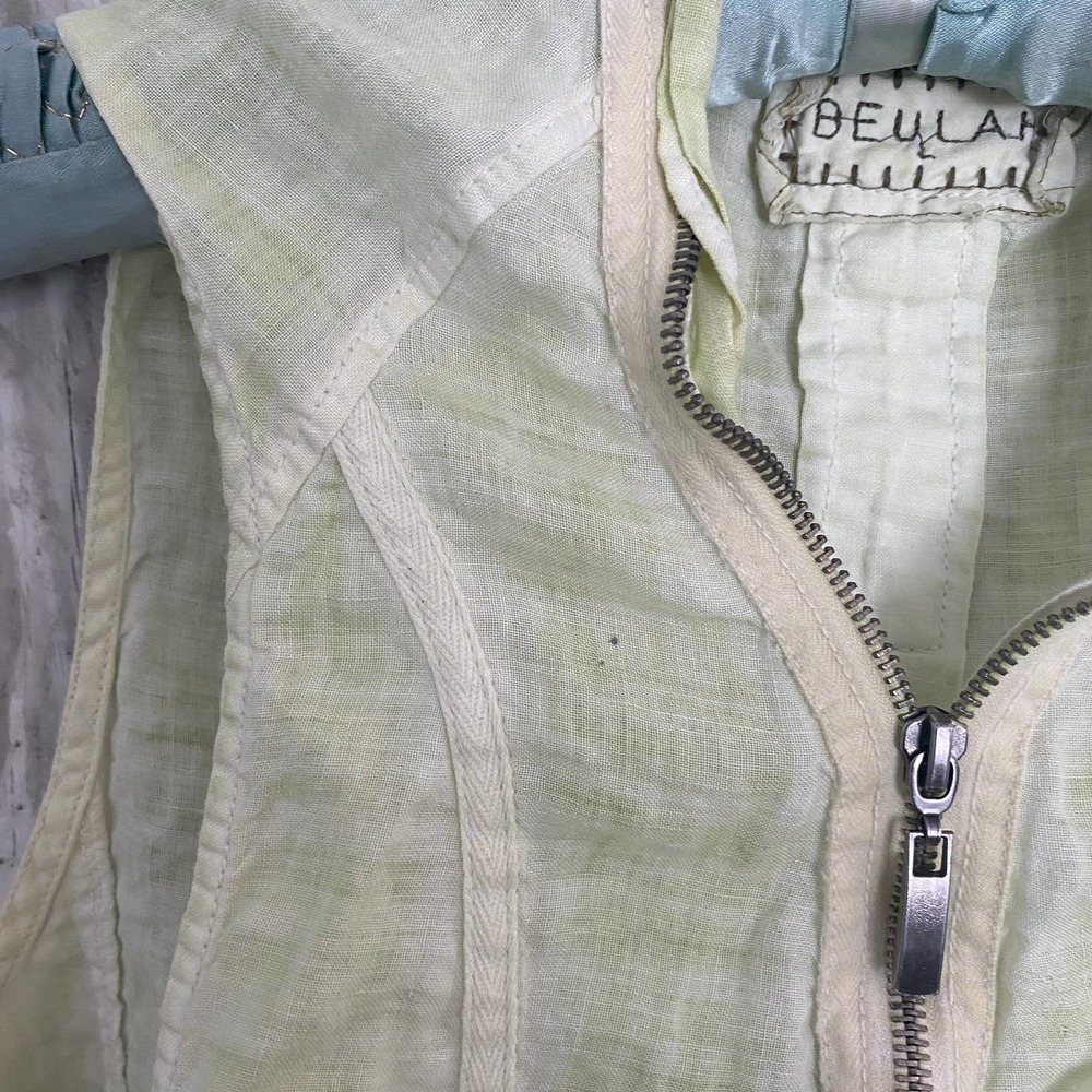 Beulah ramie green zip sleeveless top L - Picture 2 of 9